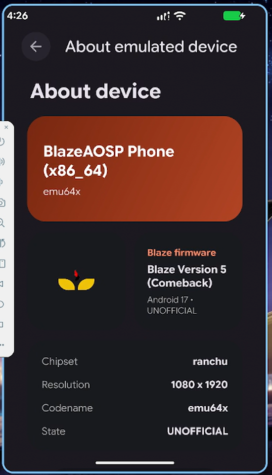 BlazeAOSP Arayüzü Ekran Görüntüsü